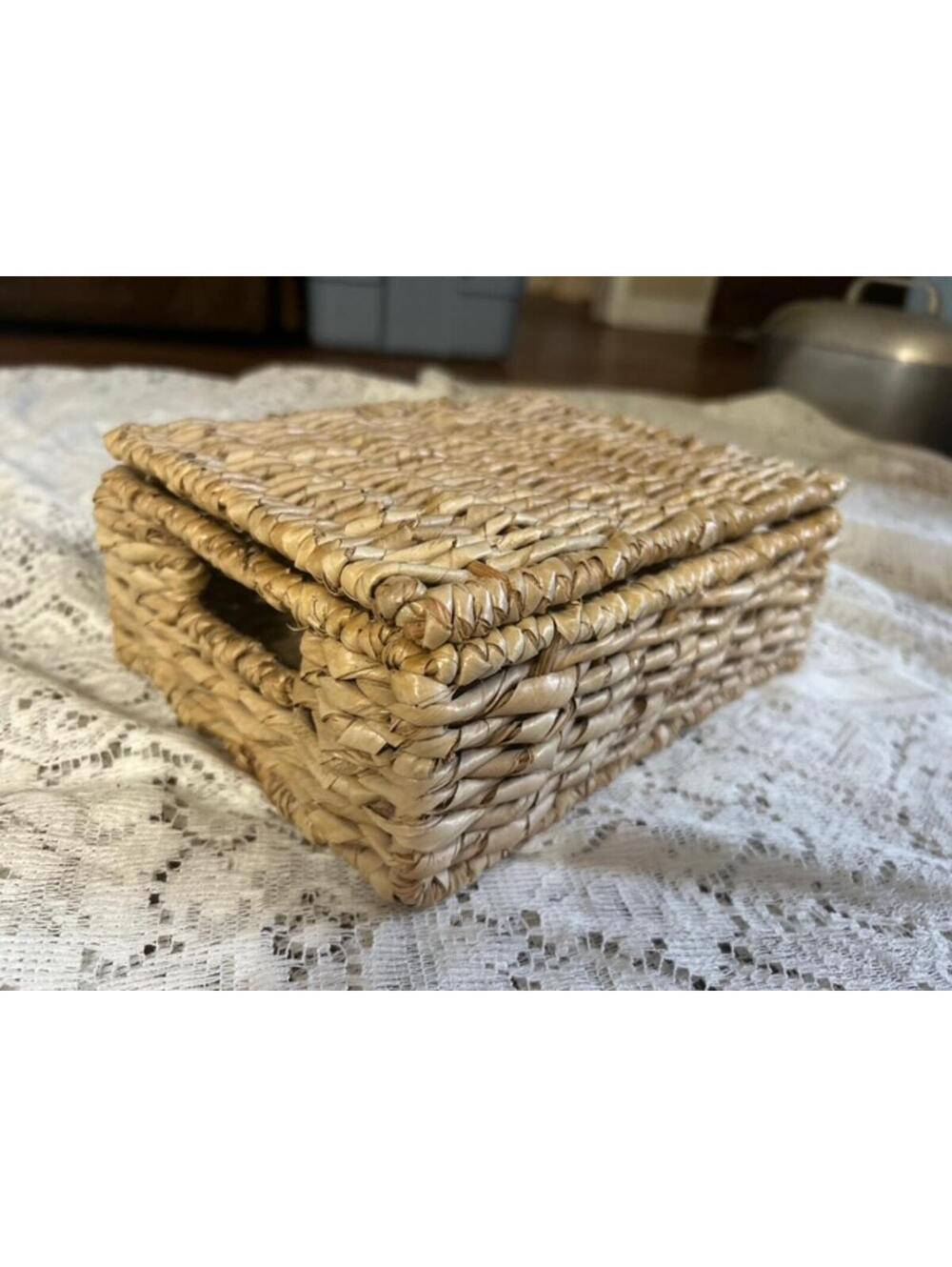 Woven Rattan Storage Box with Lid